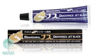 FUDO-КАGАКU "Binotomo" Зубная отбеливающая паста для защиты от кариеса и зубного камня.Черная, с углями баклажана 80 г ― Японская косметика в Краснодаре