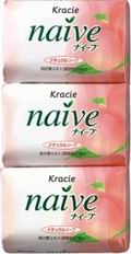 KRACIE(Kanebo) "Naive" Туалетное мыло (твердое) с экстрактом персика 95 г*3шт ― Японская косметика в Краснодаре