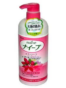 KRACIE(Kanebo) "Naive" Жидкое мыло для тела с экстрактом шиповника 650 мл. ― Японская косметика в Краснодаре