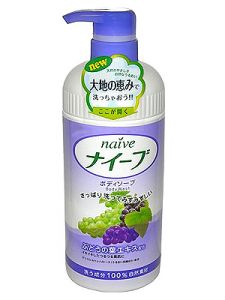 KRACIE(Kanebo) "Naive" Жидкое мыло для тела с экстрактом виноградных листьев 650 мл ― Японская косметика в Краснодаре