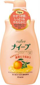 KRACIE(Kanebo) "Naive" Мыло жидкое для тела с экстрактом абрикоса и оливковым скваланом, 580 мл ― Японская косметика в Краснодаре