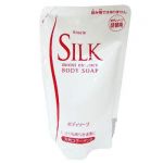 KRACIE(Kanebo) "Silk" увлажняющее жидкое мыло для тела с природным коллагеном и шелком (запасной блок) 350 мл