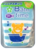 AISEN Детская мочалка-спонж "Мишка в ванне", 10.5х14.5х3 см ― Японская косметика в Краснодаре