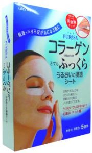 UTENA "Puresa" тканевая маска с морским коллагеном "Упругость и  увлажнение"  5 шт/уп. ― Японская косметика в Краснодаре