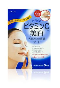  "UTENA" "Puresa Sheet Mask" Увлажняющая маска-салфетка для лица с витамином С 1/5 шт. 1/36 ― Японская косметика в Краснодаре