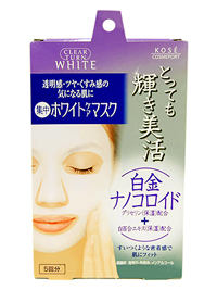  "KOSE" "Clear Turn" Освежающая маска с платиной и глицерином 1/5 шт. 1/48 ― Японская косметика в Краснодаре