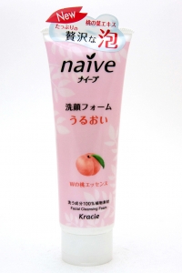 KRACIE(Kanebo) "Naive" Пенка для умывания с экстрактом листьев персикового дерева 110 г ― Японская косметика в Краснодаре