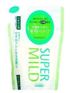  "SHISEIDO" "Super MiLD" Увлажняющий гель для душа с ароматом цитрусовых (мягкая эконом. упаковка)  500 мл. 1/18 ― Японская косметика в Краснодаре