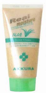AKKURA "Real Moisture Aloe" крем - скраб для лица увлажняющий с экстрактом алоэ 150 г (туба) ― Японская косметика в Краснодаре