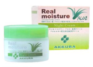 AKKURA "Real Moisture Aloe" ночной крем для лица, увлажняющий с экстрактом алоэ 50 г (банка) ― Японская косметика в Краснодаре