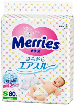 Merries S 80+2 шт для детей от 4 до 8 кг ― Японская косметика в Краснодаре